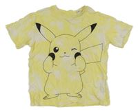 Žluto-bílé batikované tričko s Pikachu H&M