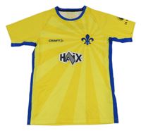 Žluto-modré vzorované sportovní tričko s výšivkou Craft