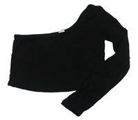 Černý crop top s rukávem zn. Shein