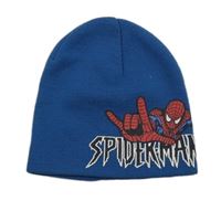 Modrá pletená čepice se Spidermanem 