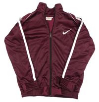 Vínová sportovní propínací mikina s logem - Nike