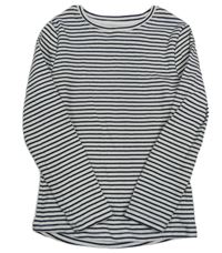 Bílo-černé pruhované žebrované triko George