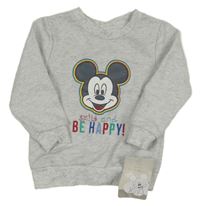 Nové - šedá melírovaná mikina s Mickeym Primark