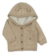 Béžový zateplený propínací svetr s kapucí M&S