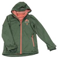 Tmavozelená softshellová bunda s kapucí Crivit