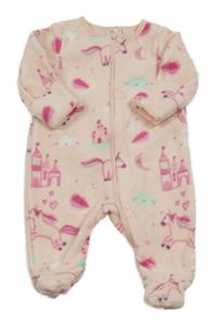 Světlerůžový fleecový overal s jednorožci Bluezoo