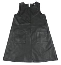 Černé koženkové šaty s kapami Zara