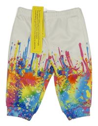 Nové - Bílo-barevné vzorované tepláky shein