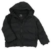 Černá šusťáková zimní bunda s kapucí Zara