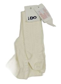 Nové - smetanové vzorované punčocháče