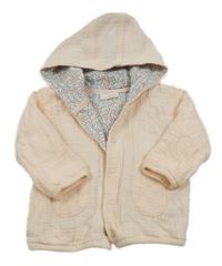 Meruňková mušelínová podšitá propínací mikina s kapucí Next