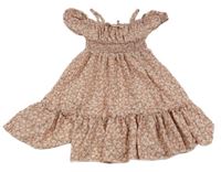 Světlerůžové květované lehké šaty shein