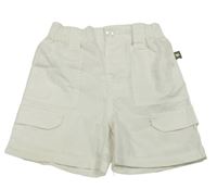 Bílé plátěné kraťasy s kapsami 