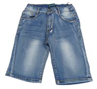 Modré melírované riflové kraťasy 