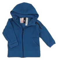 Modrá propínací mikina s logem a kapucí Adidas