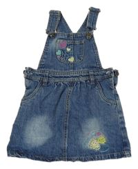 Modré riflové laclové šaty s obrázky Topomini