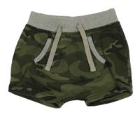 Khaki army teplákové kraťasy s šedým pasem GAP