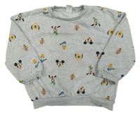 Šedá melírovaná mikina s Mickeym a kamarády H&M