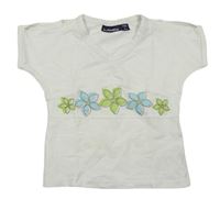 Bílé tričko s květy
