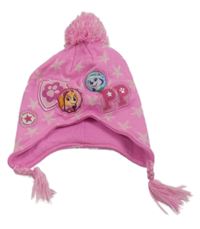 Růžová čepice s hvězdami a kapucí - Tlapková Patrola 