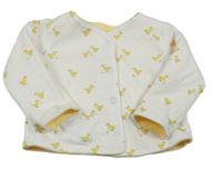 Bílo-žlutá oboustranná mikina s kachničkami Jojo Maman Bébé