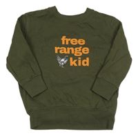 Khaki mikina s nápisem