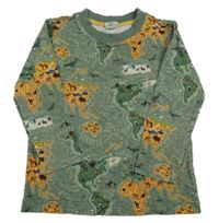 Zeleno-žluté triko s mapou Alana