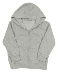 Světlešedá melírovaná propínací mikina s kapucí LC Waikiki