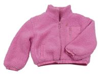 Růžová huňatá podšitá crop bunda George