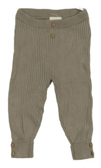 Béžové žebrované úpletové tepláky C&A