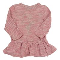 Růžová melírovaná šatová mikina s nápisem Topolino