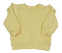 Žlutá mikina s volánky s madeirou PRIMARK