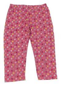 Růžovo-barevné puntíkaté crop legíny Topolino