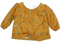 Hořčicové květované triko 