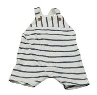 Bílo-tmavomodré pruhované laclové teplákové kraťasy Nutmeg