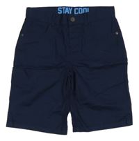 Tmavomodré plátěné kraťasy C&A