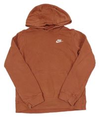 Starorůžová mikina s logem a kapucí Nike