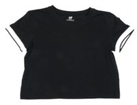 Černo-bílé crop tričko H&M