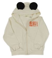 Smetanovo-černo-oranžová propínací mikina s Mickeym a kapucí - Keith Harring H&M