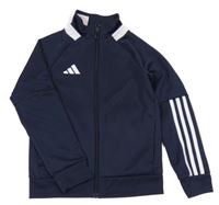 Tmavomodro-bílá propínací sportovní mikina s logem Adidas