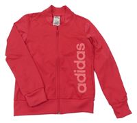 Fuchsiová propínací sportovní mikina s logem Adidas