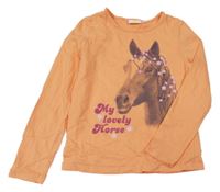 Oranžové triko s koněm Kids