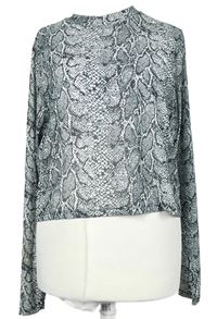 Dámské šedé vzorované tylové crop triko Primark 