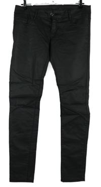 Dámské černé potažené skinny kalhoty Made in Italy 