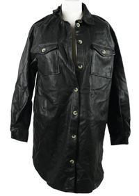 Dámský černý koženkový kabát Only 