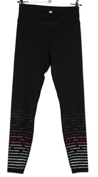 Dámské černo-barevné vzorované sportovní legíny H&M