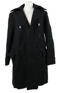 Dámský černý vlněný kabát H&M 