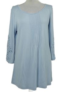 Dámské světlemodré dlouhé triko s krajkou Fair Lady 