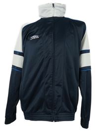 Pánská tmavomodro-bílá sportovní propínací mikina s pruhy Umbro