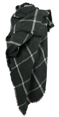 Dámská tmavošedá kostkovaná šála 